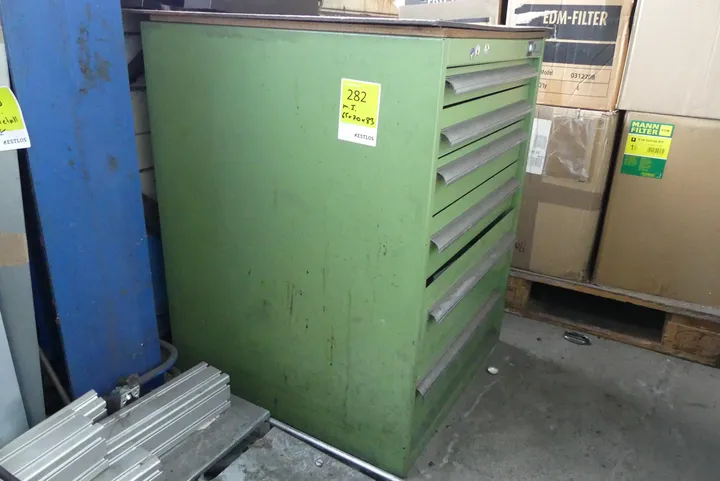 Perschmann - Werkstattschrank, mit Inhalt (Werkzeuge) Maße in cm ca. 65 x 70 x 83